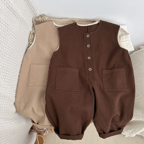 9M-6Y Toddler Unisex Vest Jumpsuit  Toddler Boutique Clothing   
