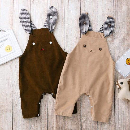 3M-4Y Toddler Girl & Boy Cute Bear Sleeveless Striped Suspender Jumpsuit  Toddler Clothing   