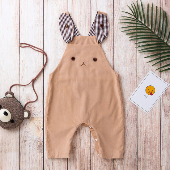 3M-4Y Toddler Girl & Boy Cute Bear Sleeveless Striped Suspender Jumpsuit  Toddler Clothing   