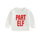 3M-3Y Round Neck Letter Print Long Sleeve White Tops Baby  Clothing   