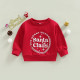 3M-3Y Round Neck Letter Print Long Sleeve White Tops Baby  Clothing   