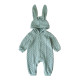 3M-3Y Bunny Ear Texture Vintage Solid Color Onesies Romper Jumpsuit Baby  Clothing   