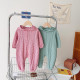 3M-3Y Bunny Ear Texture Vintage Solid Color Onesies Romper Jumpsuit Baby  Clothing   