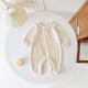  3M-3Y Solid Color Button Thick Line Sweater Long Sleeve Onesies Romper Jumpsuit Baby  Clothing   