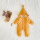 3M-3Y Coral Fleece Cotton Embroidery And Solid Print With Cut Hat Romper Jumpsuit Baby  Clothing   
