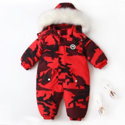 18M-5Y Winter Toddler Ski Suit Camo Hooded Jumpsuit  Toddler Clothing   