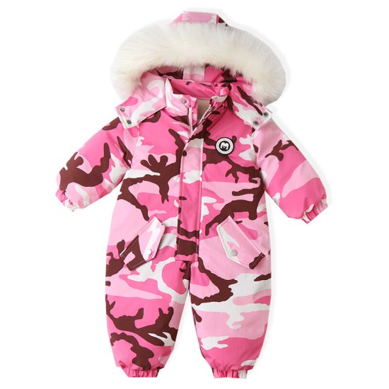 18M-5Y Winter Toddler Ski Suit Camo Hooded Jumpsuit  Toddler Clothing   