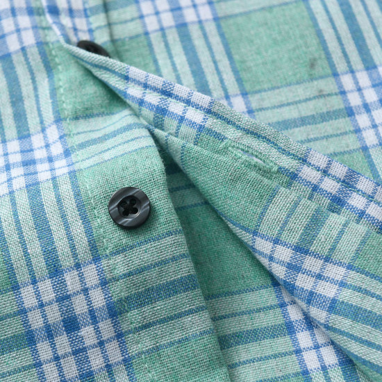 18M-7Y Toddler Boys Green Plaid Short Sleeve Shirts  Boys Clothes   