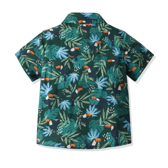 18M-7Y Toddler Boys Beach Leaves Casual Short-Sleeved Shirts  Boys Clothing   