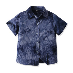 18M-7Y Toddler Boys Tie-Dye Short-Sleeved Lapel Shirts  Boys Clothing   