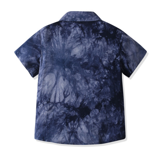 18M-7Y Toddler Boys Tie-Dye Short-Sleeved Lapel Shirts  Boys Clothing   