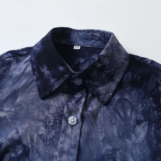 18M-7Y Toddler Boys Tie-Dye Short-Sleeved Lapel Shirts  Boys Clothing   