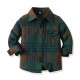 12M-6Y Toddler Boys Lapel Plaid Long Sleeve Casual Shirts  Boys Clothing   