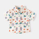 18M-6Y Toddler Boys Dinosaur Car Print Short Sleeve Lapel Shirts  Boys Clothing   