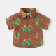 18M-6Y Toddler Boys Dinosaur Car Print Short Sleeve Lapel Shirts  Boys Clothing   