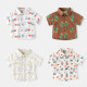 18M-6Y Toddler Boys Dinosaur Car Print Short Sleeve Lapel Shirts  Boys Clothing   