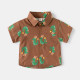 18M-6Y Toddler Boys Dinosaur Car Print Short Sleeve Lapel Shirts  Boys Clothing   