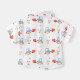 18M-6Y Toddler Boys Dinosaur Car Print Short Sleeve Lapel Shirts  Boys Clothing   