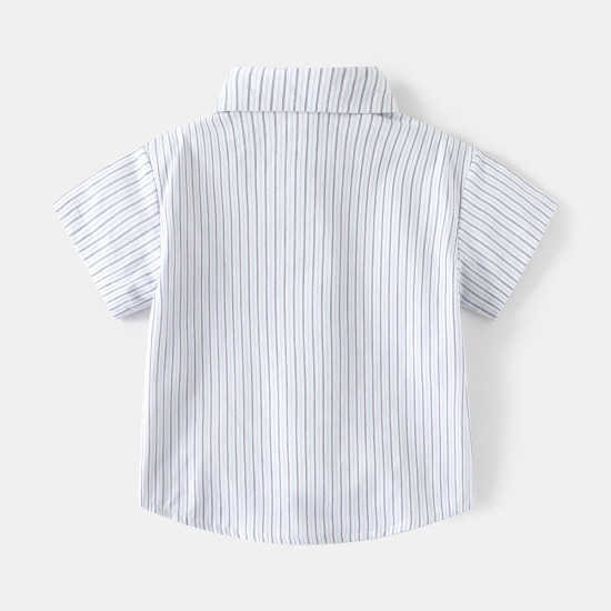 18M-6Y Toddler Boys Striped Embroidered Tie Shirts  Boys Clothing   