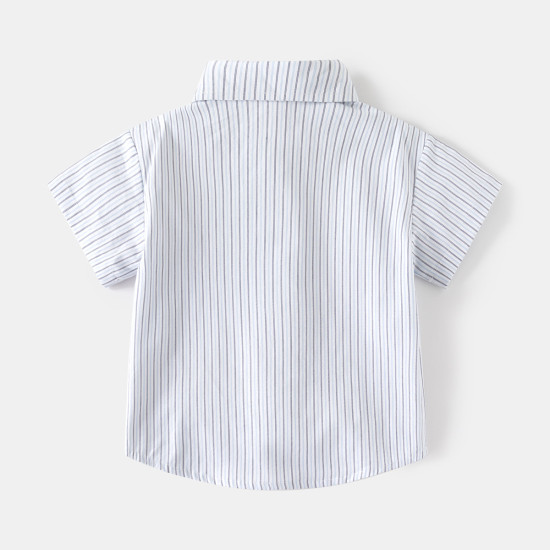 18M-6Y Toddler Boys Striped Embroidered Tie Shirts  Boys Clothing   