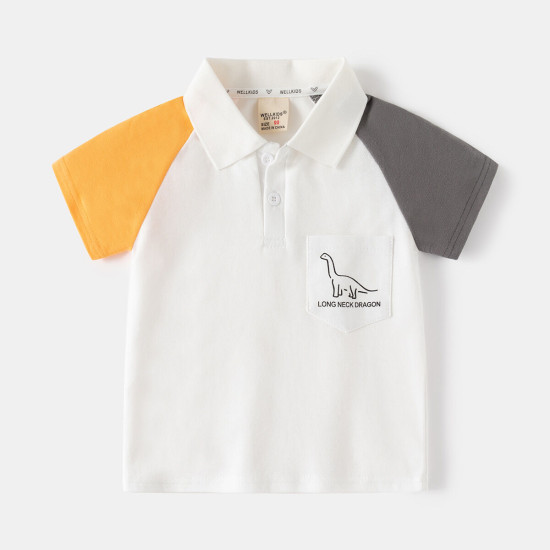 18M-6Y Toddler Boys Dinosaur Print Polo Shirts  Boys Clothing   