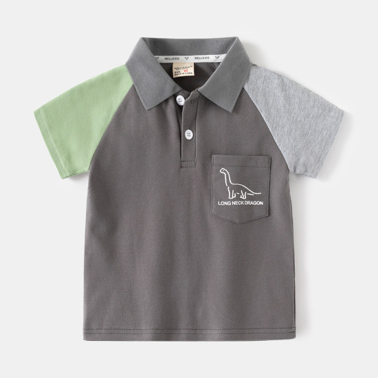 18M-6Y Toddler Boys Dinosaur Print Polo Shirts  Boys Clothing   