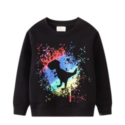 18M-7Y Toddler Boys Dinosaur Pattern Sports Pullover Sweatshirts  Boys Clothes   