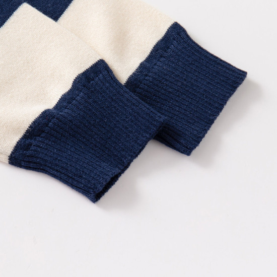 18M-6Y Toddler Boys Half Buttoned Collar Contrast Knitted Sweaters  Boys Clothing   