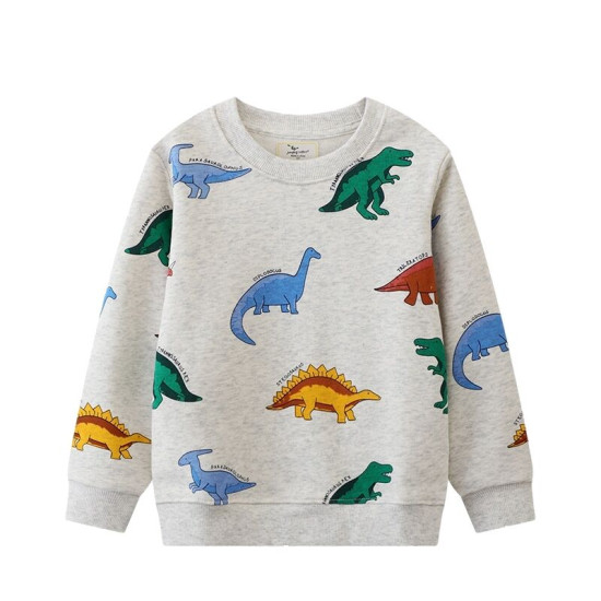 18M-7Y Toddler Boys Dino Print Fluorescence Long Sleeve Sweatshirts  Boys Clothes   