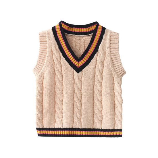 12M-6Y Toddler Boys V-Neck Knitted Vest  Boy Boutique Clothes   
