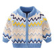 18M-6Y Toddler Boys Wavy Pattern Zipper Turtleneck Sweater  Boys Clothing   