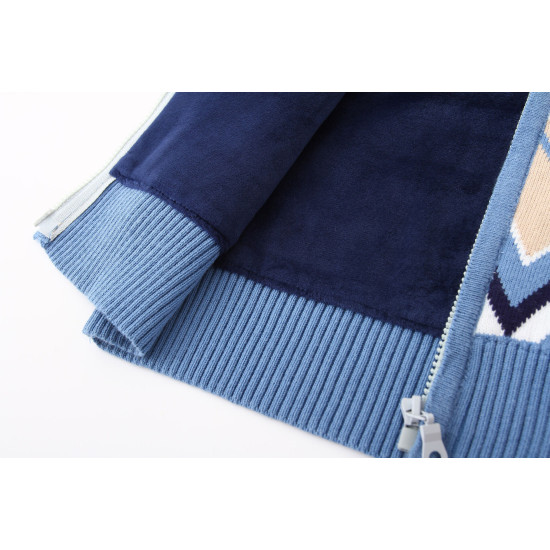 18M-6Y Toddler Boys Wavy Pattern Zipper Turtleneck Sweater  Boys Clothing   