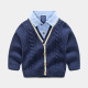 18M-6Y Toddler Boys Fake Two Piece Shirt Collar Pullover Sweater  Boys Clothing   
