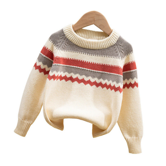 18M-6Y Toddler Boys Contrast Striped Knitted Sweater  Boys Clothing   