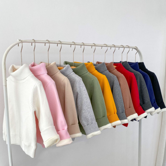 2-10Y Kids Sweaters High Collar Knitted Pullover Bottoming Tops 12 Colors  Toddler Boutique Clothing   