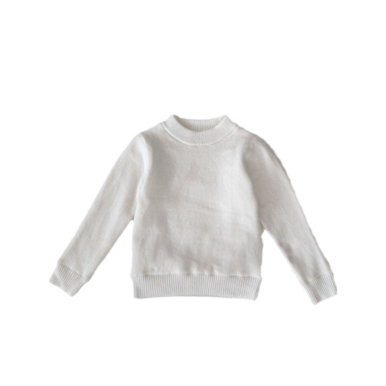 2-10Y Kids Knitted Sweaters Solid Color Pullover Bottoming Tops  Toddler Boutique Clothing   