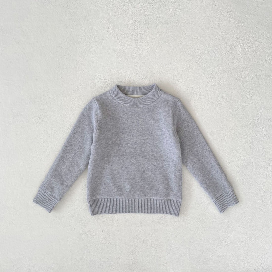 2-10Y Kids Knitted Sweaters Solid Color Pullover Bottoming Tops  Toddler Boutique Clothing   