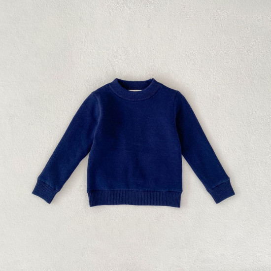 2-10Y Kids Knitted Sweaters Solid Color Pullover Bottoming Tops  Toddler Boutique Clothing   