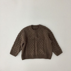 12M-7Y Toddler Solid Color Twist Knitted Sweater For Boys And Girls  Toddler Clothing   