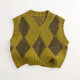 12M-7Y Toddler Retro Rhombus Vest V-Neck Knitted Sweater  Toddler Clothing   