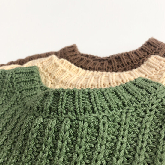 9M-6Y Toddler Plain Handmade Thick Needle Sweater  Toddler Boutique Clothing   