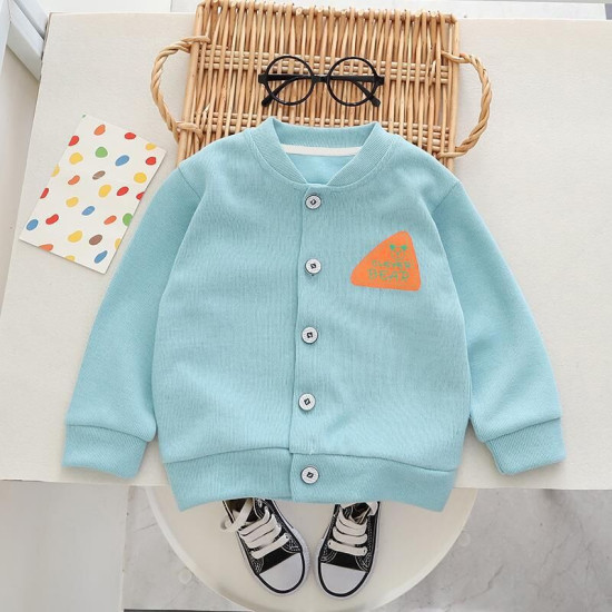 9M-5Y Toddler Boys Solid Color Cartoon Long-Sleeved Cardigan Jackets  Boys Clothing   