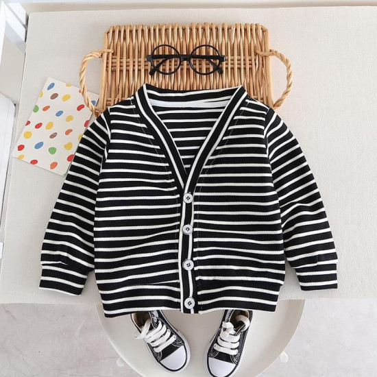 9M-5Y Toddler Boys V-Neck Striped Cardigan  Boys Boutique Clothing   