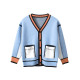 18M-7Y Colorblock Knitwear Button Long Sleeve Sweater Cardigan  Kids Boutique Clothing  