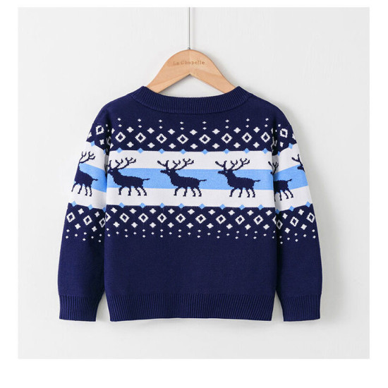 2-7Y Toddler Christmas V-Neck Fawn Knitted Cardigan Jumper  Toddler Boutique Clothing   