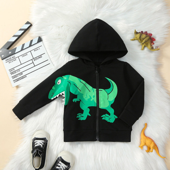 12M-5Y Toddler Boys Dinosaur Hooded Sweatshirt  Boys Clothing   