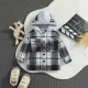 9M-5Y Toddler Boys Plaid Coat Print Hooded Coat Cardigan  Boys Clothing   