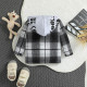 9M-5Y Toddler Boys Plaid Coat Print Hooded Coat Cardigan  Boys Clothing   