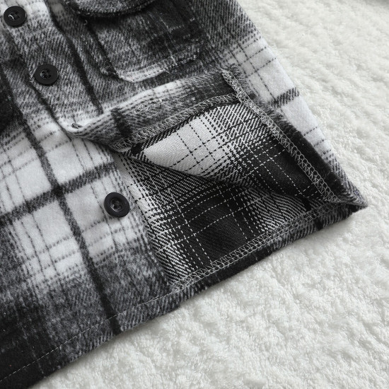 9M-5Y Toddler Boys Plaid Coat Print Hooded Coat Cardigan  Boys Clothing   