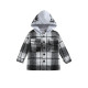 9M-5Y Toddler Boys Plaid Coat Print Hooded Coat Cardigan  Boys Clothing   